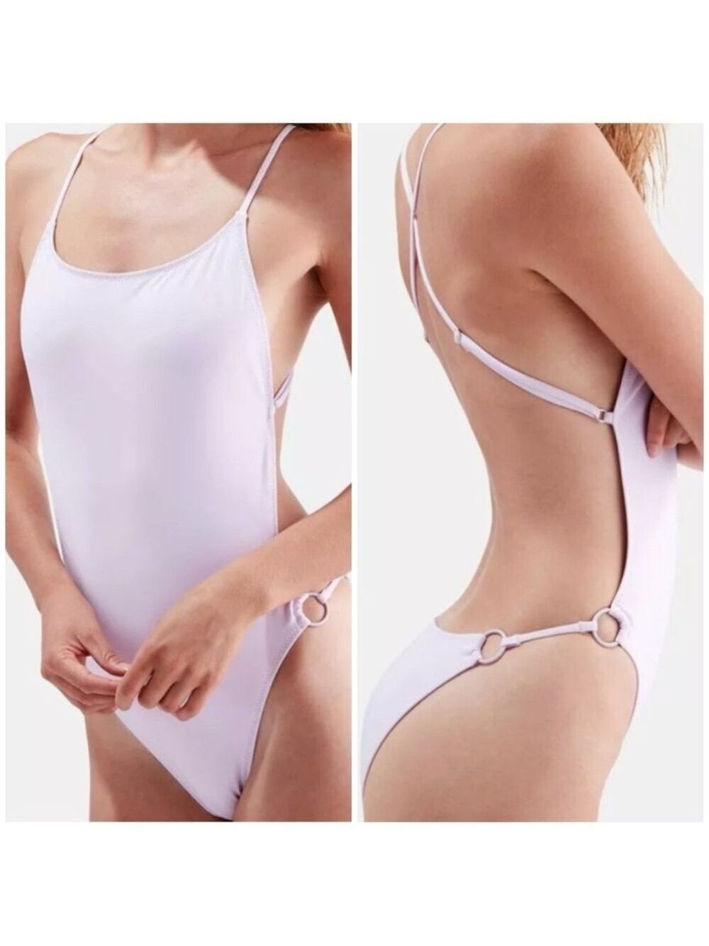 Solid And Striped Lindsay Minimal Coverage One Piece Swimsuit in Lavender
